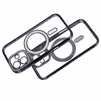 Viedtālruņa apvalks Bling Magnētiskais Iphone 17 melns