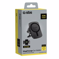 SBS TESUPWIR15WMS viedtālruņa turētājs ar lādētāju, saderīgs ar MagSafe - melns