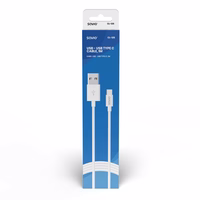Savio CL-125 USB cable USB 2.0 1 m USB A USB C balts