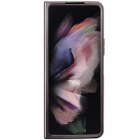 Guess ādas 4G trīsstūra Strass viedtālruņa apvalks Samsung Galaxy Z Fold 5 - brūns