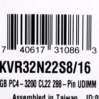 Kingston Technology KVR32N22S8/16 memory module 16 GB 1 x 16 GB DDR4 3200 MHz