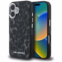 Karl Lagerfeld IML Leopard Pattern MagSafe macins iPhone 16 - melns