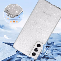 Crystal Glitter viedtālruņa apvalks Samsung Galaxy S21 FE sudraba