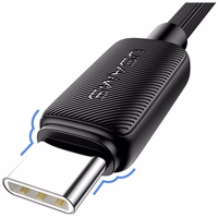 Kabelis USAMS KY Series US-SJ698 3A USB-C uz USB-A 3m melns