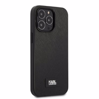 Karl Lagerfeld KLHCP13LSFMP2K iPhone 13 Pro / 13 6.1" cietais apvalks melns/melns Saffiano plāksne