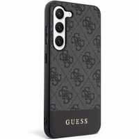 Guess GUHCS23SG4GLGR S23 S911 melns/melns cietais apvalks 4G Stripe kolekcija