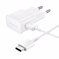 Samsung EP-TA200EWE USB-A 15W sienas lādētājs ar EP-DR140AWE USB-A - USB-C kabeli (OOB Bulk - aizstājējiepakojums) - balts