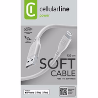 Cellularline Soft kabelis - USB-A to Lightning kabelis MFi certified 1.2 m (grey)