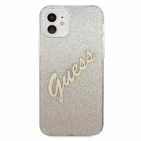 Guess GUHCP12SPCUGLSGO iPhone 12 mini 5.4" zelta/zelta cietais apvalks Glitter Gradient Script