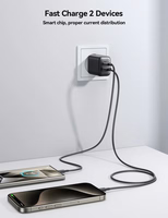 Joyroom JR-TCF13 tīkla lādētājs USB-C / USB-A 25W SFC / PPS / PD - melns