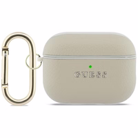 Guess Grained Classic Logo Hook maciņš for AirPods Pro 3 - zelta