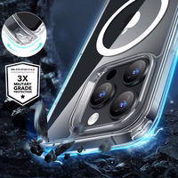 ESR Classic Hybrid Halolock Magnētiskais viedtālruņa apvalks + rūdītais stikls iPhone 16 Pro Max - caurspīdīgs