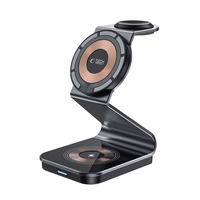 Tech-Protect QI15W-A29 3-in-1 induktīvais lādētājs ar MagSafe viedtālrunim / Apple Watch / AirPods - Melns