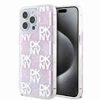 DKNY DKHCP15XLCPEPP iPhone 15 Pro Max6.7" rozā maciņš Liquid Glitter Multilogo