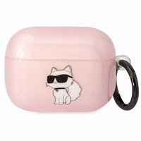 Karl Lagerfeld KLAPHNCHTCP Airpods Pro apvalks rozā/rozā Ikonik Choupette