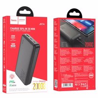 Ārējā baterija Power Bank Hoco J87A Type-C PD 20W+Quick Charge 3.0 20000mAh melna