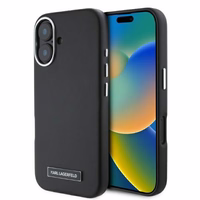 Karl Lagerfeld FW Metal Plate MagSafe apvalks iPhone 16 - melns