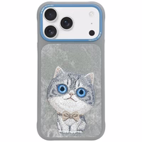 Nimmy Big Eyed Pet 2.0 Kaķa viedtālruņa apvalks iPhone 17 Pro Max - pelēka