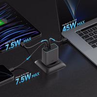 Cuktech CUKAD653EUGR 65W GaN sienas lādētājs 2 x USB-C 1 x USB-A - pelēks