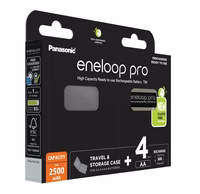 Rechargeable batteries PANASONIC ENELOOP PRO AA 2500 mAh 4 szt + case (BK-3HCDE/4CP+CASE)