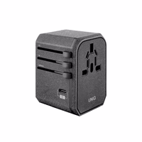 Uniq Voyage LITHOS Collective 33W 2xUSB PD 18W QC 3.0 ceļojumu adapteris - pelēks