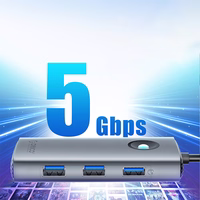 Orico PW11-6P USB-C Hub dokstacija 3x USB-A 3.0 + 1x USB-C 2.0 + 1x HDMI - pelēka