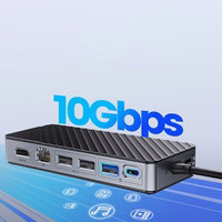 Orico OM28PR-G2 USB-C dokstacija ar M.2 diska slotu + 1 x USB-A 3.2 + 1x USB-C 3.2 + 2x USB-A 2.0 + 1x HDMI + 1x Ethernet - melna