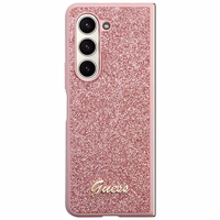 Guess Glitter Script viedtālruņa apvalks Samsung Galaxy Z Fold 5 - rozā