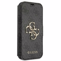 Guess GUBKP13X4GMGGR iPhone 13 Pro Max 6.7" vāciņš pelēks - 4G Liels metāla logotips