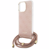 Guess Crossbody Cord 4G Print viedtālruņa apvalks iPhone 15 Pro Max - rozā