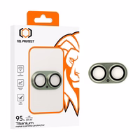 Tempered stikls Tel Protect 95% AR+AF Full Metal kameras aizsargs on camera for Iphone 17 zaļš (camera island)