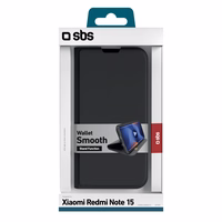 SBS Wallet Smooth maciņš Xiaomi Redmi Note 15 with Flip - melns