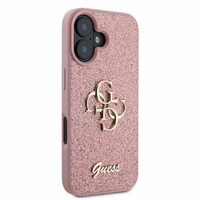 Guess Fiksēts Mirdzošs Liels 4G Viedtālruņa apvalks iPhone 16 Plus 6.7" - rozā