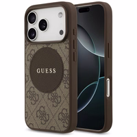 Guess 4G Circle Classic Logo Magnētiskais viedtālruņa apvalks iPhone 17 Pro - brūna