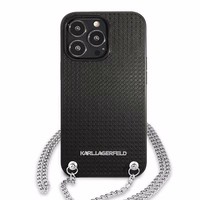 Karl Lagerfeld monogrammas plāksne apvalks iPhone 13 Pro / 13 6.1" - melna