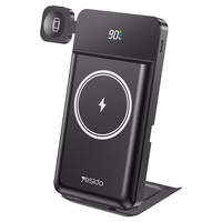 YESIDO POWERBANK YP60 10 000 mAh 22,5W 6IN1 LED, MAGSAFE, USB-A+C melns