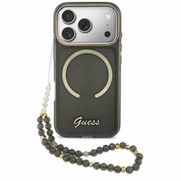 Guess IML Glitters Script Siksniņa MagSafe Maciņš for iPhone 17 Pro - melns