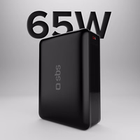 SBS Portatīvais lādētājs 20000mAh 65W PD AFC USB-C USB-A - datoriem, planšetēm un viedtālruņiem - melns