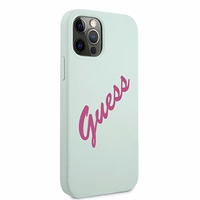 Guess GUHCP12MLSVSBF iPhone 12/12 Pro 6.1" zils fuksija/zils fuksija cietais apvalks Silikona Vintage