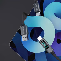 Dudao L7C USB-C - USB-C 100W kabelis ar LED ekrānu 1m - melns
