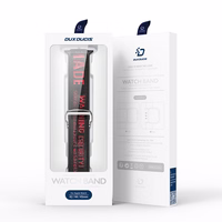 Dux Ducis siksniņa (āra versija) Apple Watch Ultra siksniņa, SE, 9, 8, 7, 6, 5, 4, 3, 2, 1 (49, 45, 44, 42 mm) neilona aproce melna un sarkana