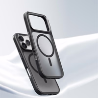 Rock Guard Touch Matte Sērijas Magnētiskā Apvalks Iphone 17 Pro - melns (metāla objektīva rāmis)