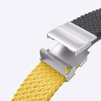 Komplekts 2 AmazingThing Blend siksniņa Apple Watch 45/46/49mm - Dzeltena-Melna/Melna