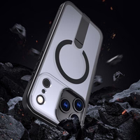 Hybrid Armor X viedtālruņa apvalks iPhone 17 Pro Max ar statīvu, saderīgs ar MagSafe - melns