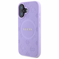 Guess Saffiano peonijas klasiskā logotipa magnētiskais viedtālruņa apvalks iPhone 16 - violeta