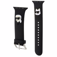 Karl Lagerfeld 3D Rubber Karl&Choupette Heads siksniņa for Apple Watch 42/44/45/49mm - melns