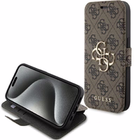 Guess 4G Metal Logo apvalks iPhone 15 Pro - brūns