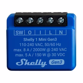 Shelly 1 Mini Gen3 kontrolieris, WiFi/Bluetooth