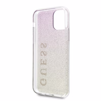 Guess GUHCN65PCUGLGPI iPhone 11 Pro Max rozā zelts/zeltaini rozā ciets apvalks Gradient Glitter