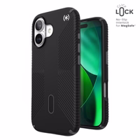 Speck Presidio2 Grip ClickLock & MagSafe - iPhone 17 maciņš (melns / Slate pelēks / balts)